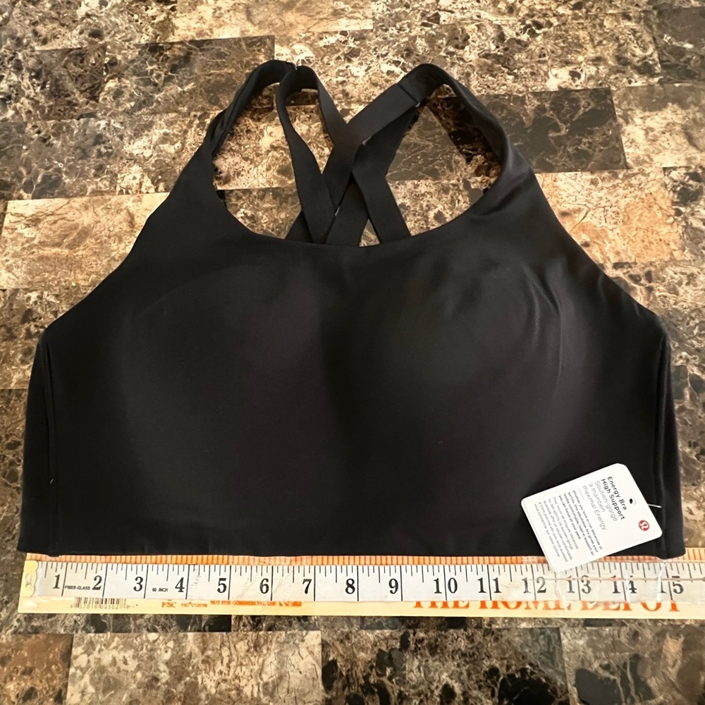 lululemon Energy bra high support black color size 40D Cross-Back Sports Bra NWT - Picture 3 of 12